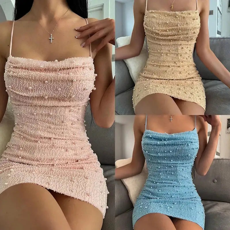 women’s beaded cocktail mini dress