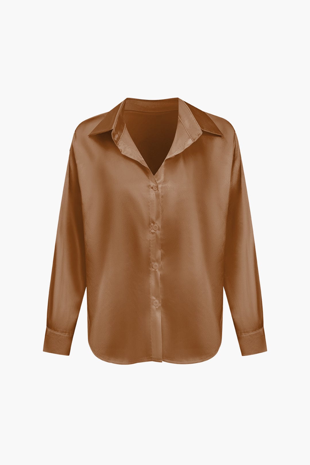 Elegant Long-Sleeve Satin Blouse
