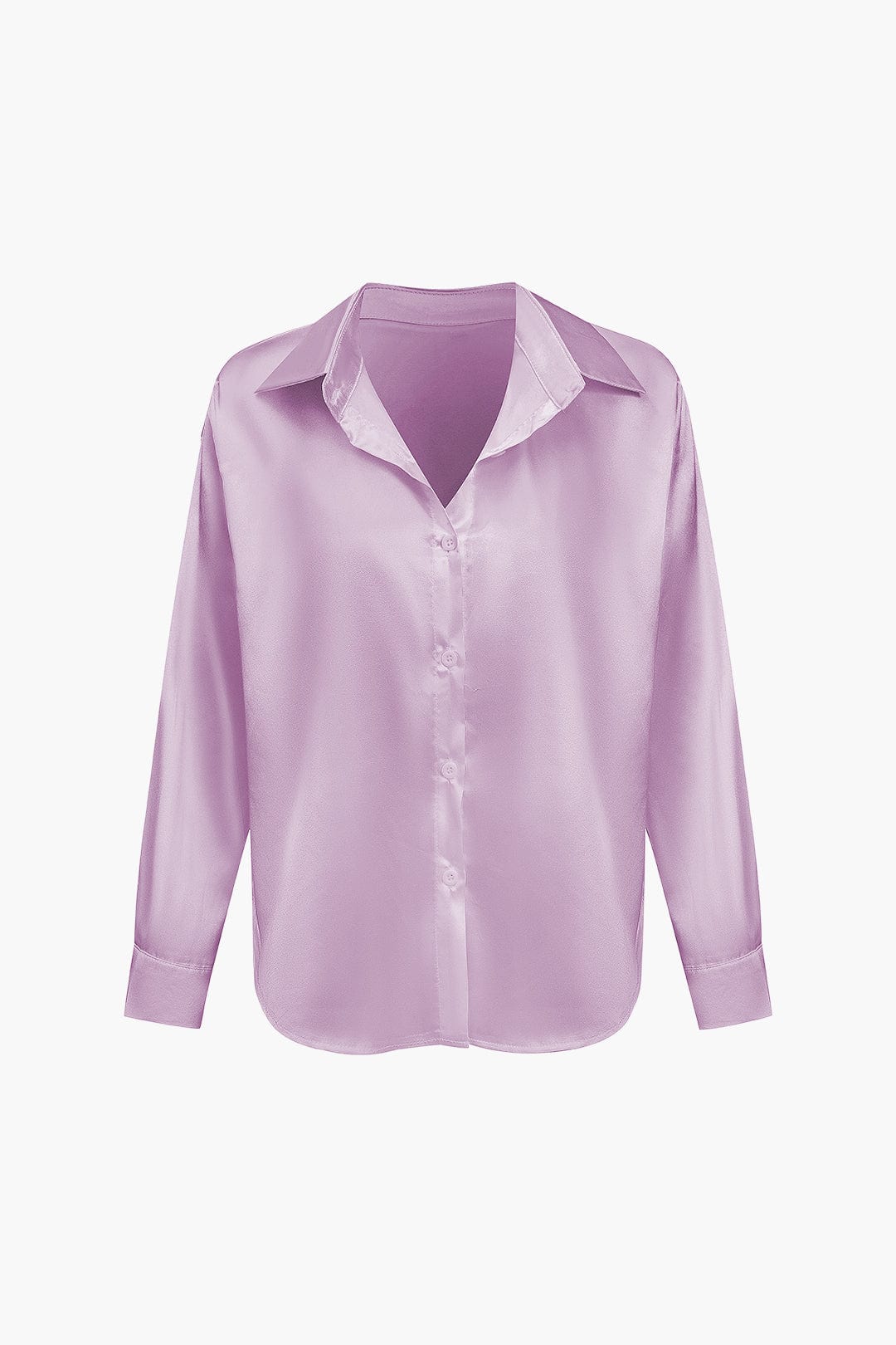 Elegant Long-Sleeve Satin Blouse