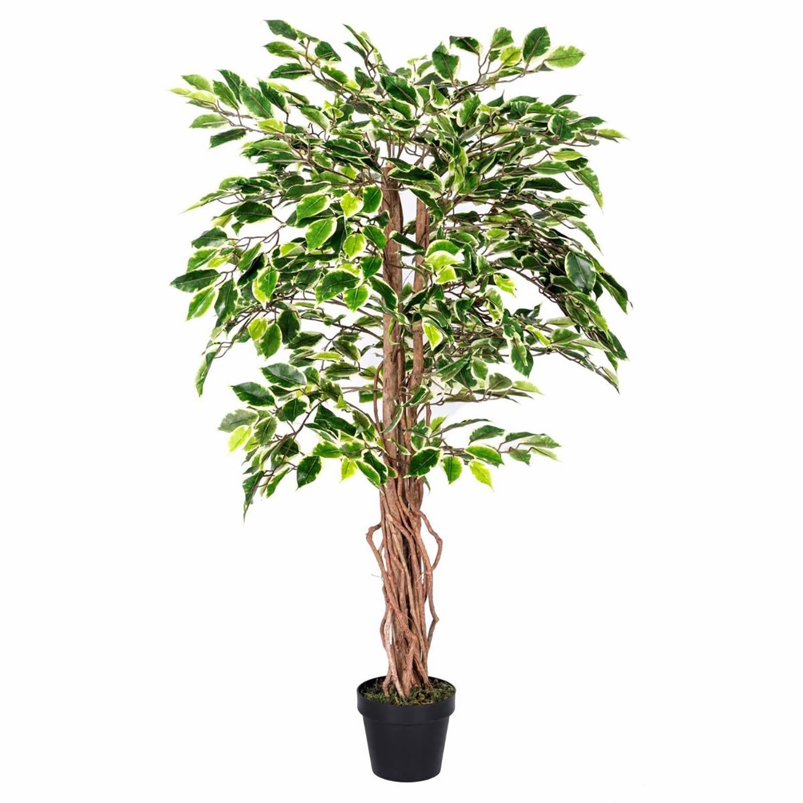 Artificial Ficus Tree - Large Realistic Faux Plant with Pot 4ft & 6ft