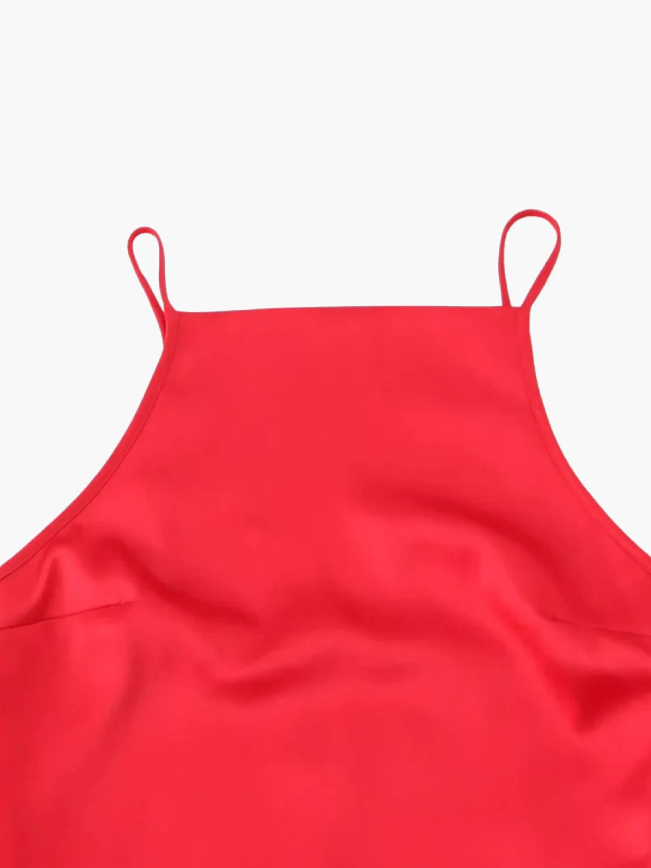 Red Maxi Dress with Lacing Details