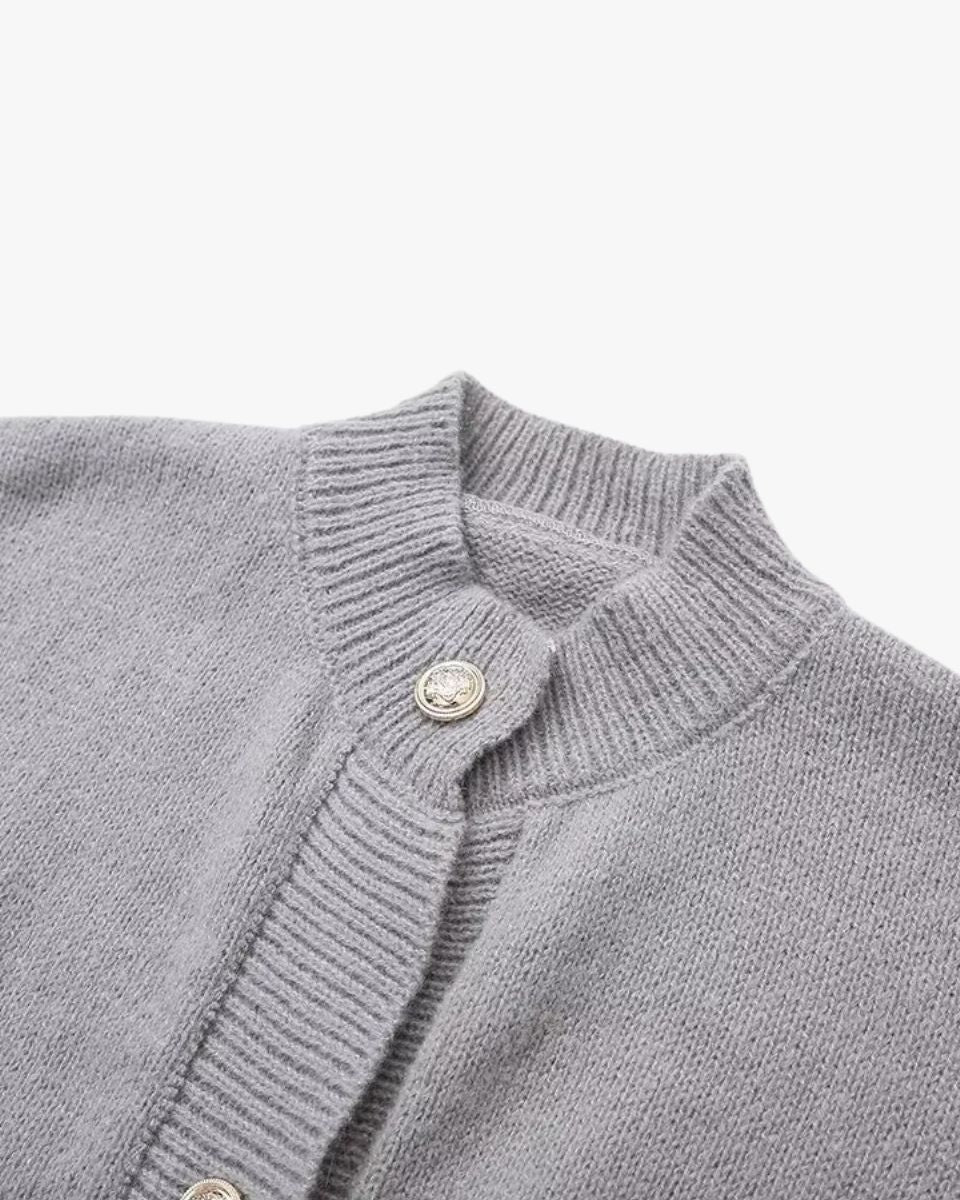 Buttoned Cardigan with Feather Sleeves