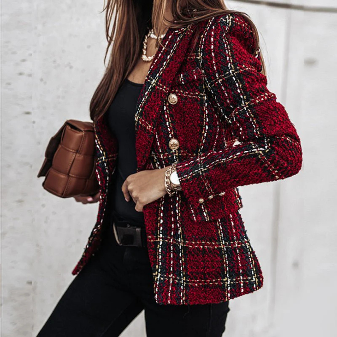 Emerald Tweed Plaid Blazer