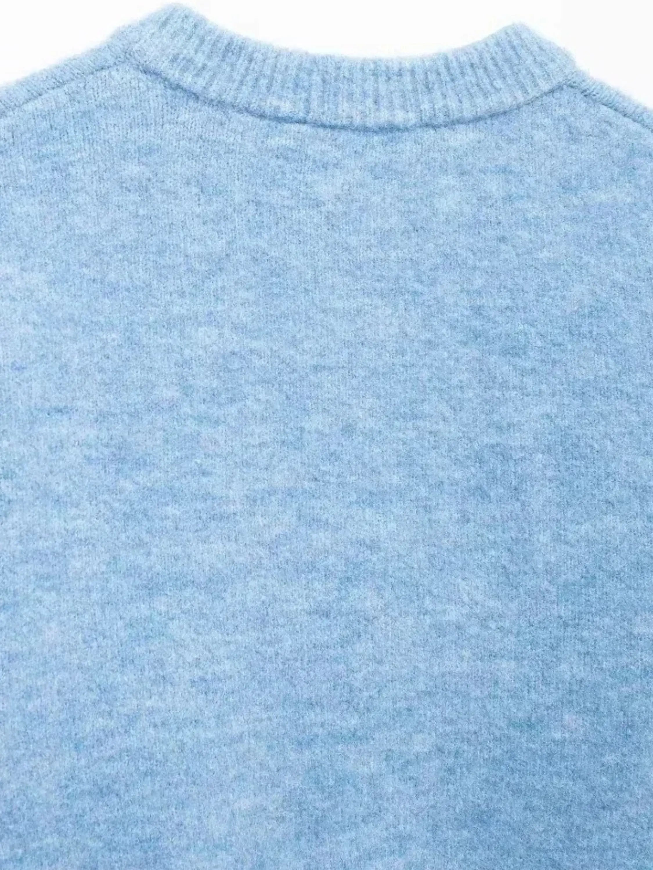 Cropped Knit Cardigan with Button Placket