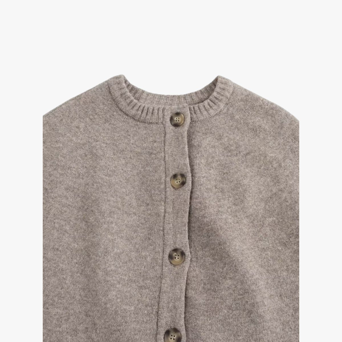 Knit Cape with Buttons and Tiered Hem