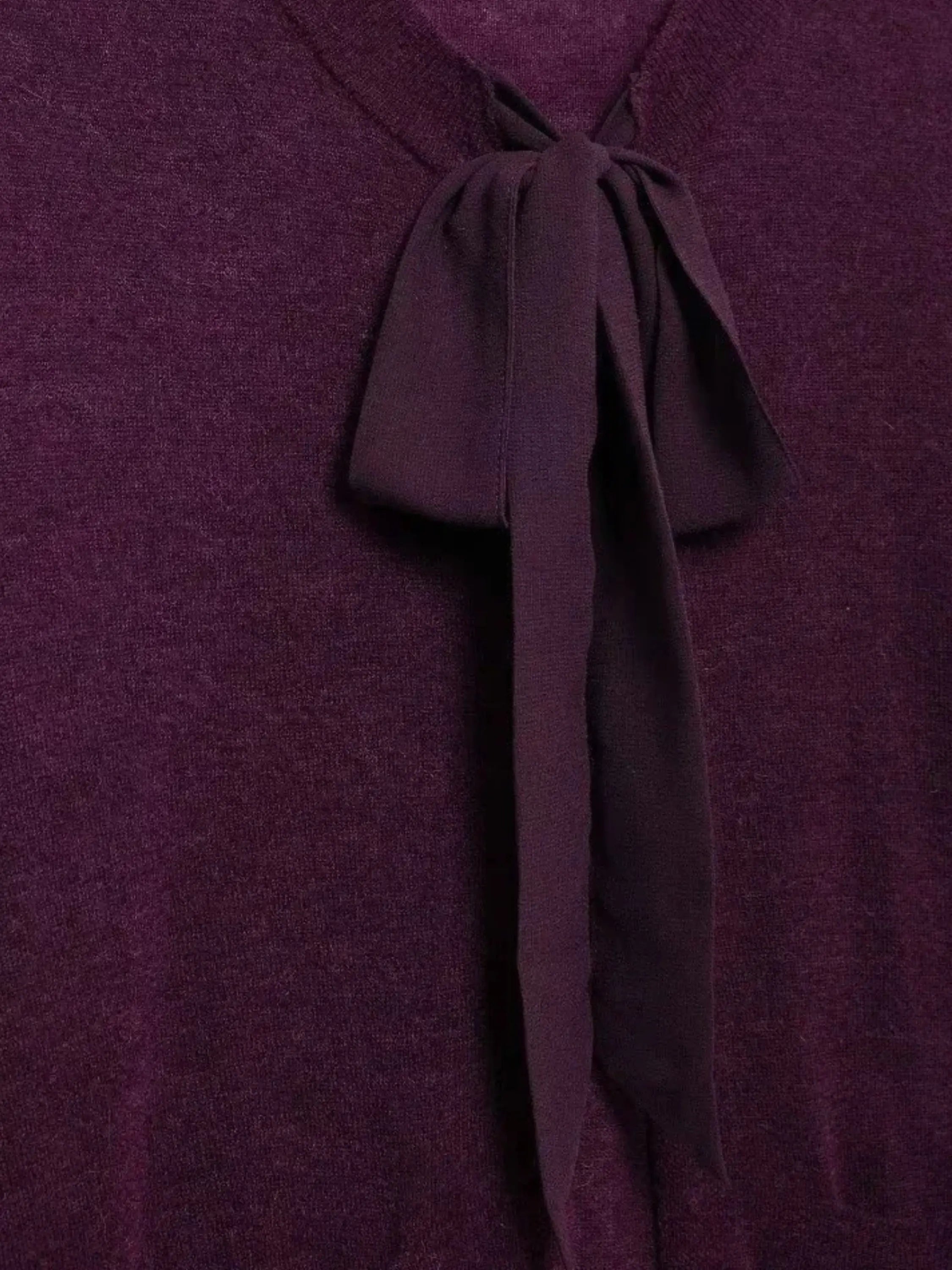 Cardigan with Tie Neckline and Pockets