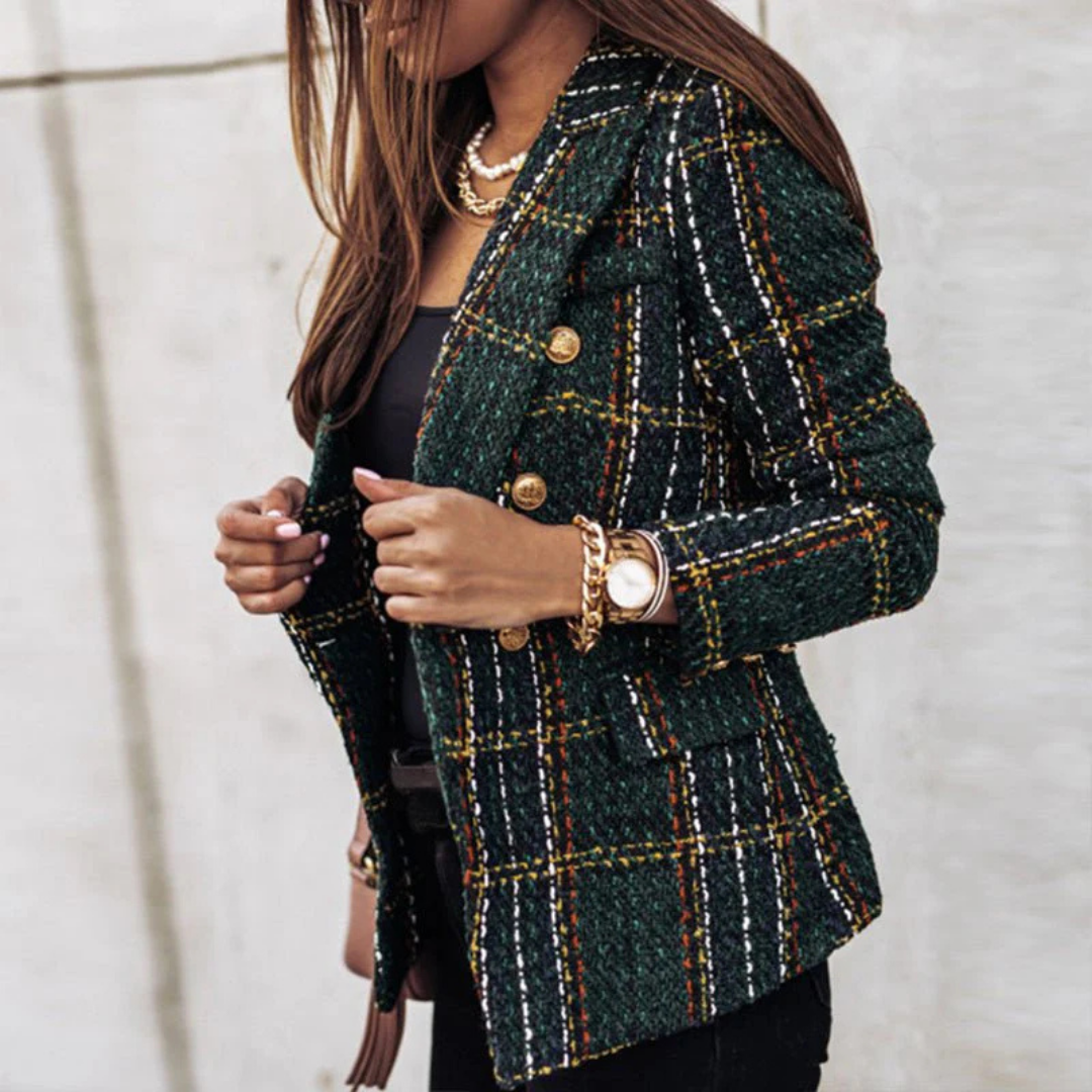 Emerald Tweed Plaid Blazer