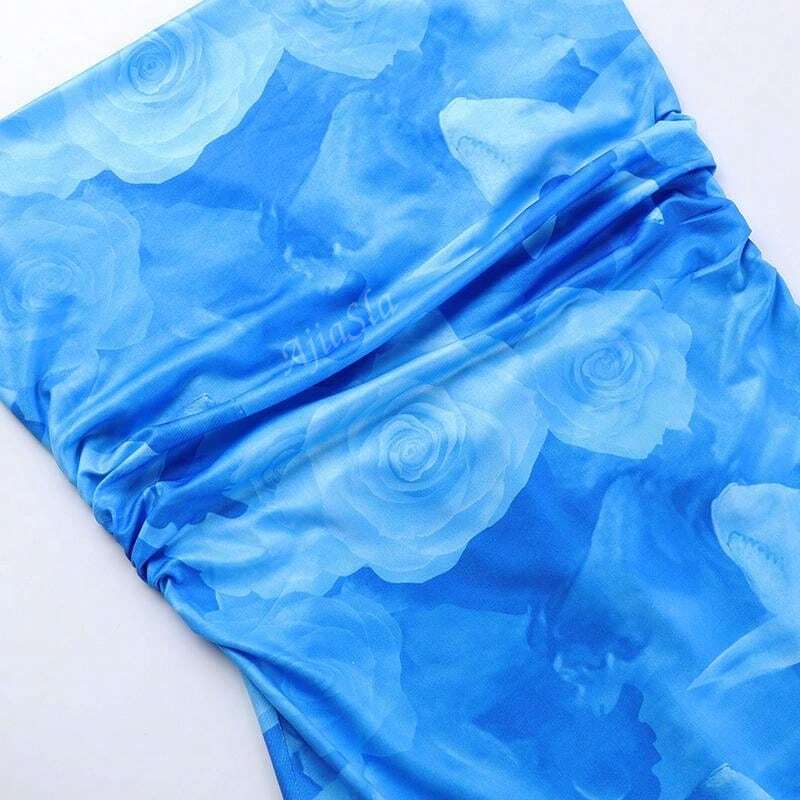 Watercolor Print Spaghetti Strap Summer Dress