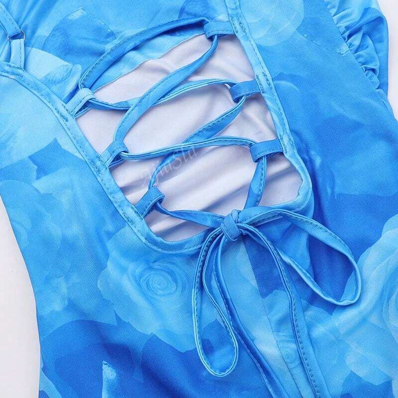 Watercolor Print Spaghetti Strap Summer Dress