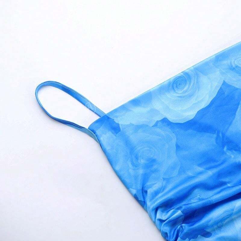 Watercolor Print Spaghetti Strap Summer Dress