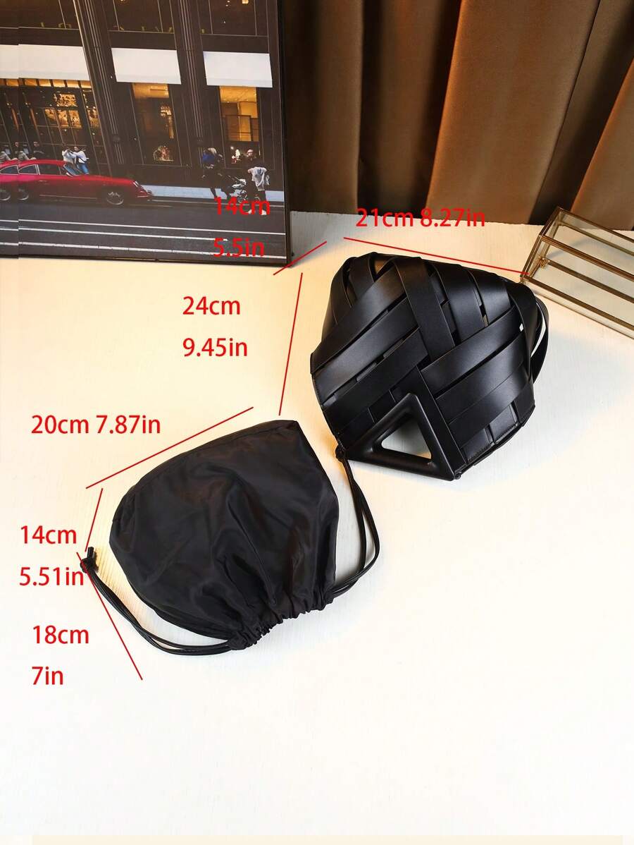 2025 Woven Design Women's Tote Bag - Inverted Triangle Casual Commuter Bag