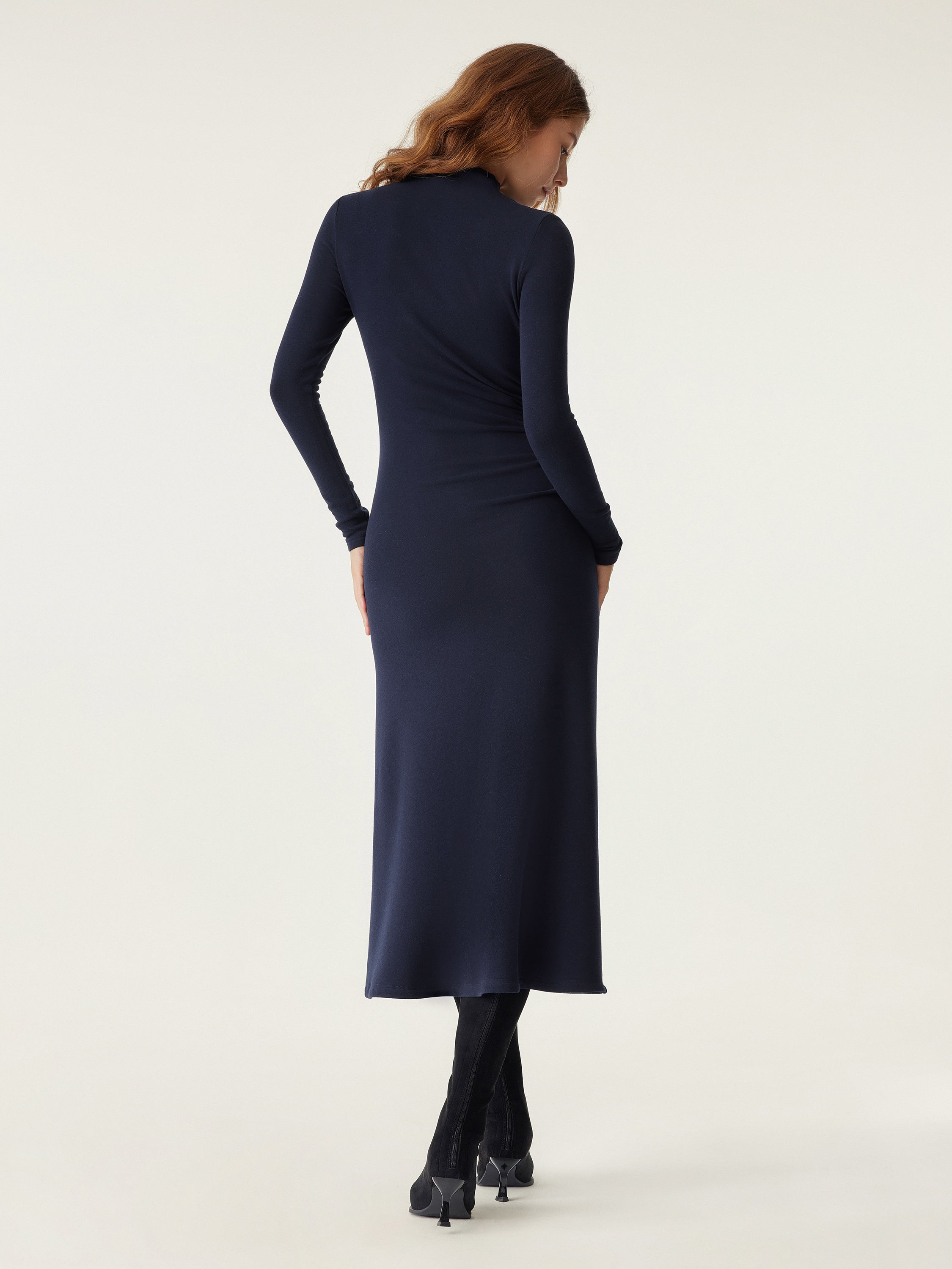 ProWarm Navy Long Sleeve Midi Dress