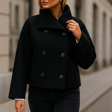 Stylish Double-Breasted Short Jacket