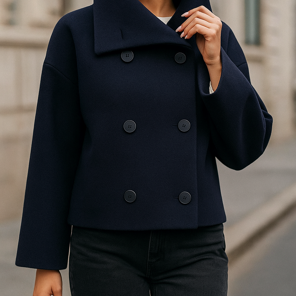 Stylish Double-Breasted Short Jacket