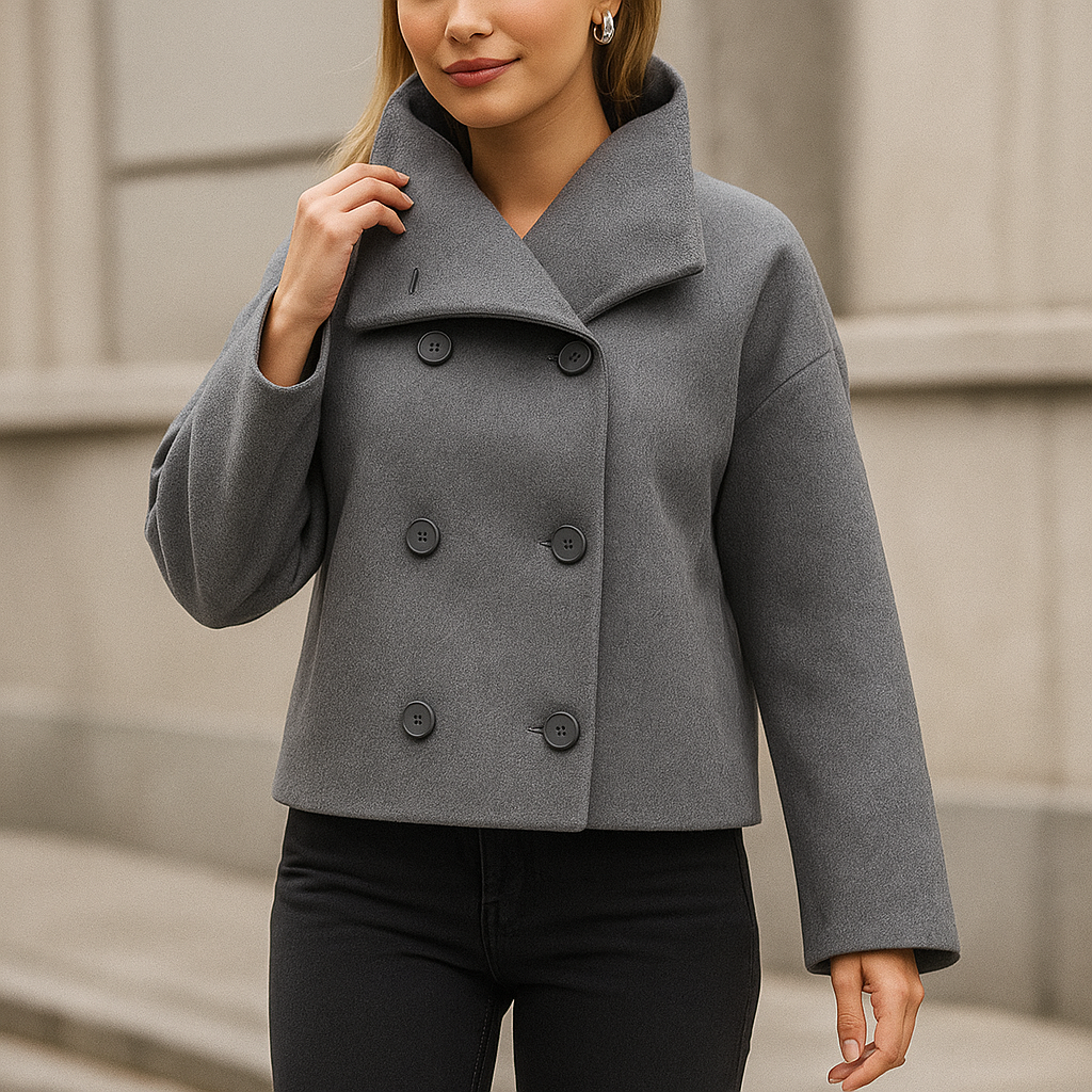 Stylish Double-Breasted Short Jacket