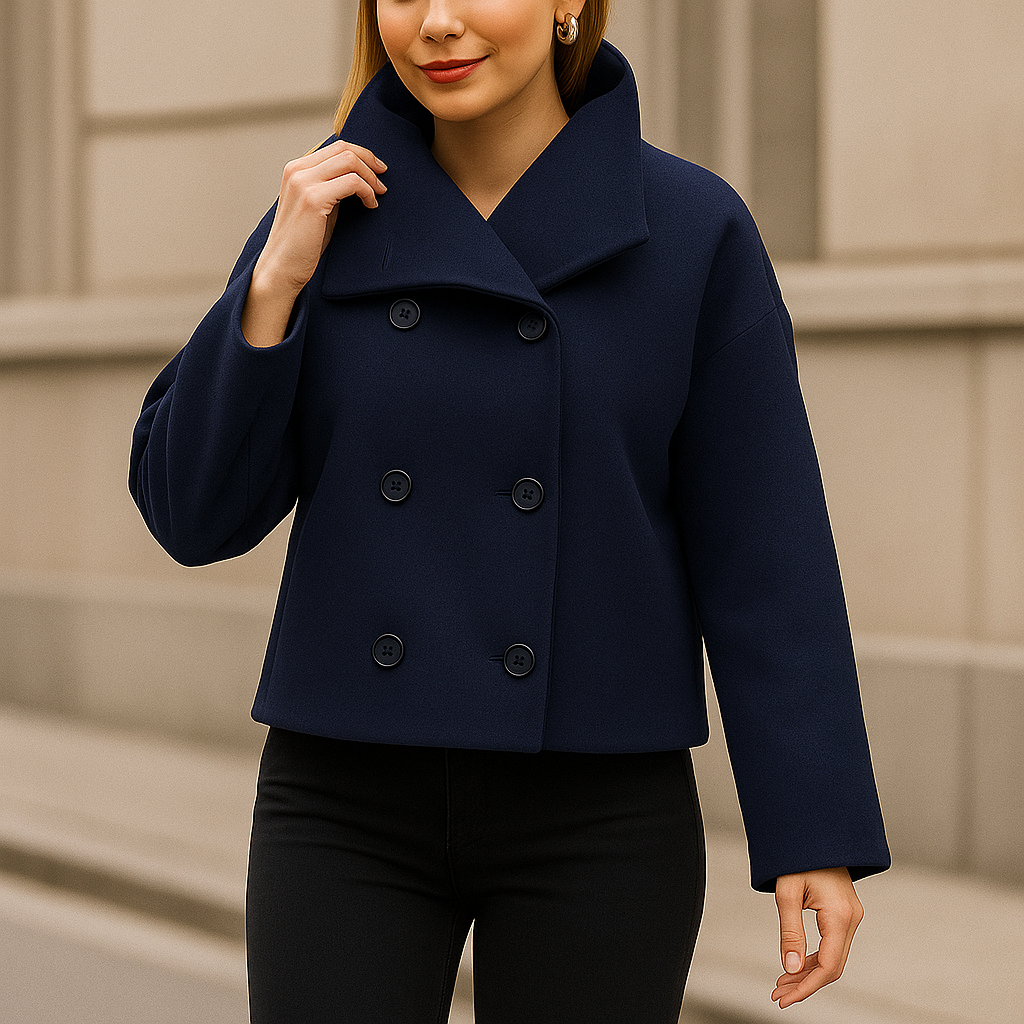 Stylish Double-Breasted Short Jacket