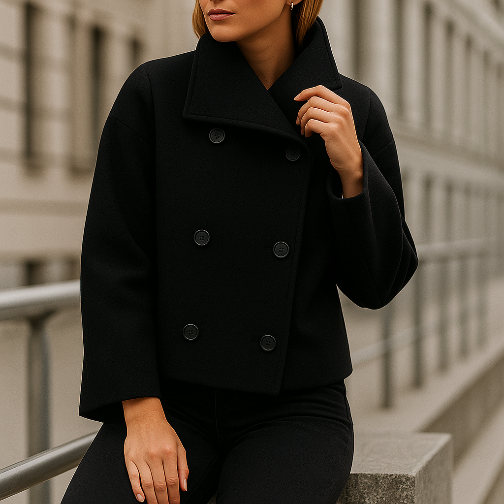 Stylish Double-Breasted Short Jacket