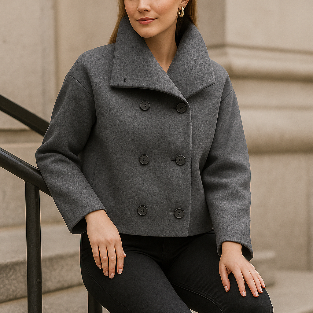 Stylish Double-Breasted Short Jacket