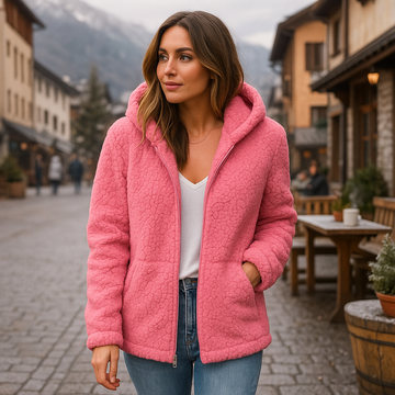 Fleece Teddy Coat with Zipper & Pockets