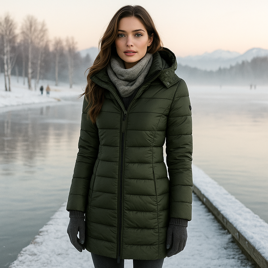 Women's Long Puffer Jacket - Warm & Stylish