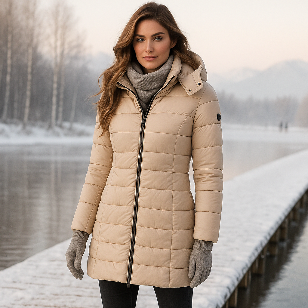 Women's Long Puffer Jacket - Warm & Stylish
