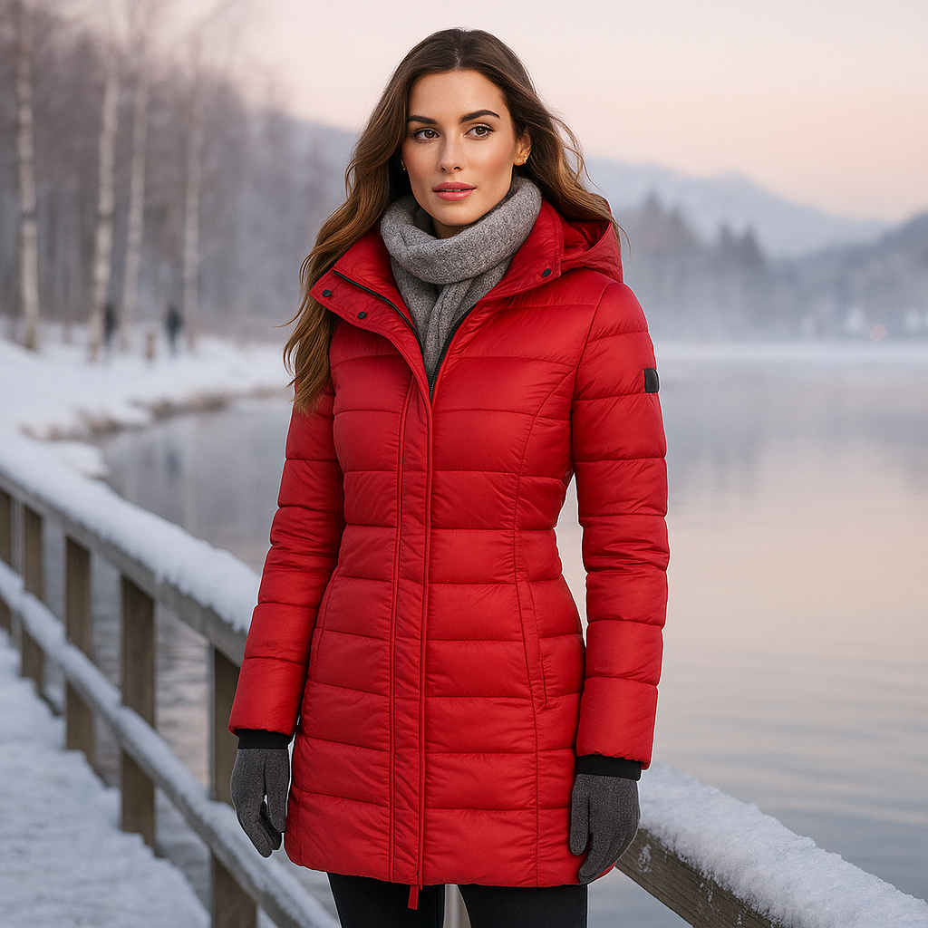 Women's Long Puffer Jacket - Warm & Stylish