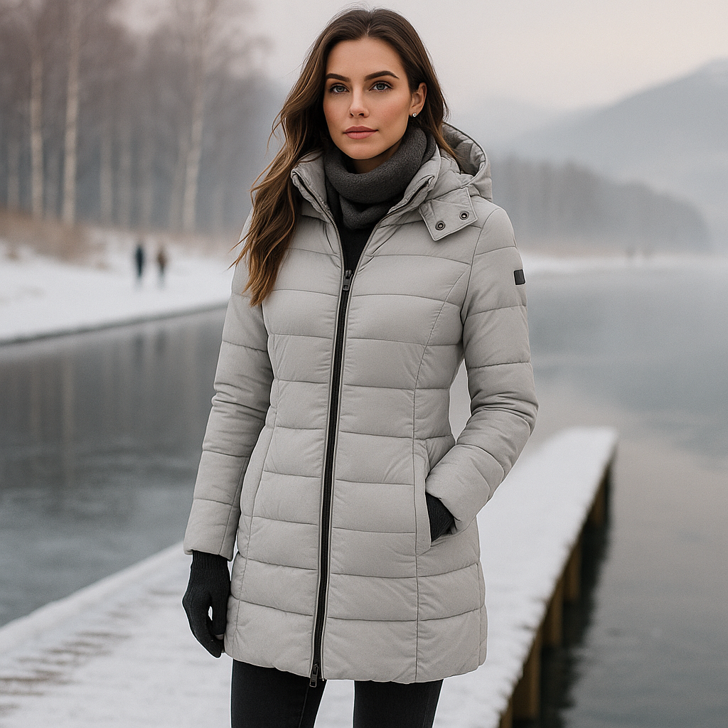 Women's Long Puffer Jacket - Warm & Stylish