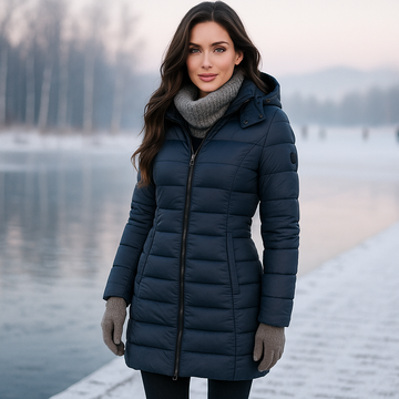 Women's Long Puffer Jacket - Warm & Stylish