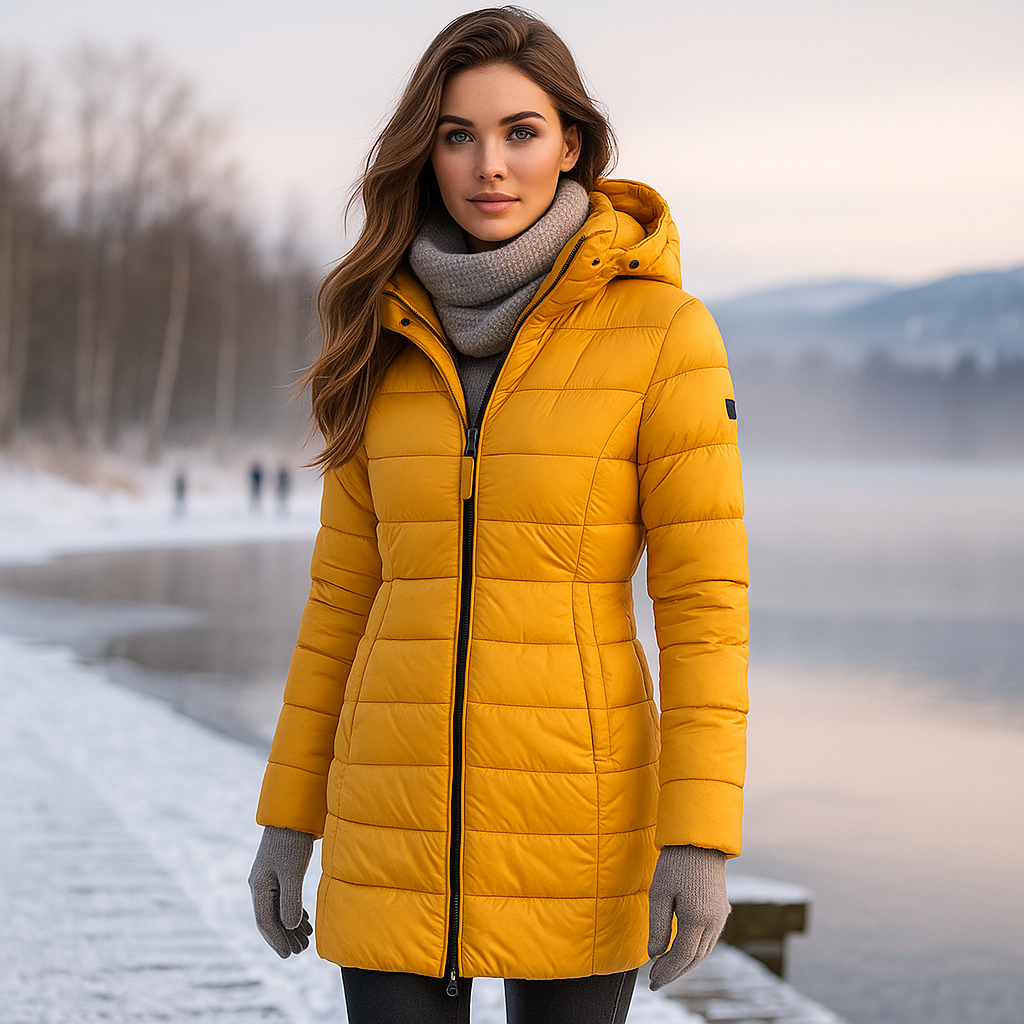 Women's Long Puffer Jacket - Warm & Stylish