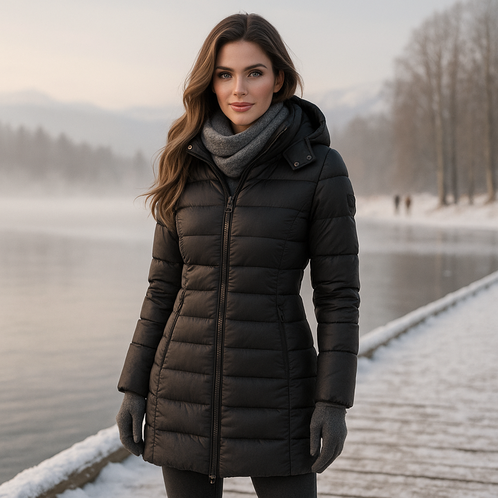 Women's Long Puffer Jacket - Warm & Stylish