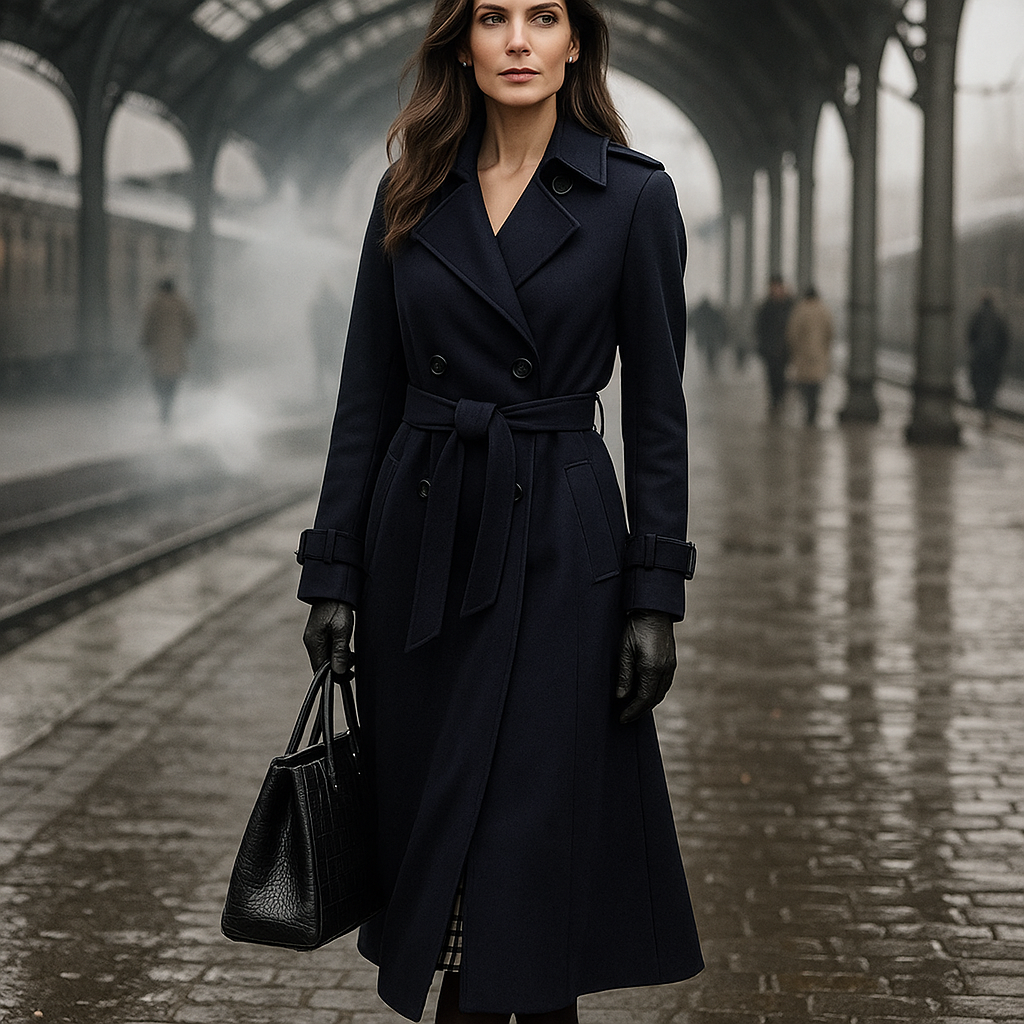 Women's Classic Double Knit Trench Coat