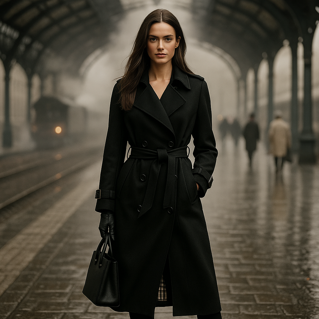 Women's Classic Double Knit Trench Coat