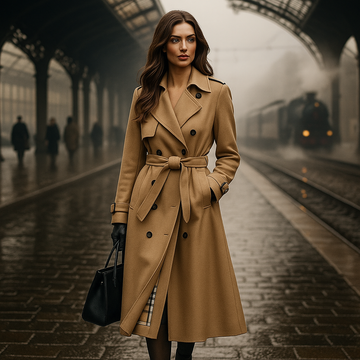 Women's Classic Double Knit Trench Coat