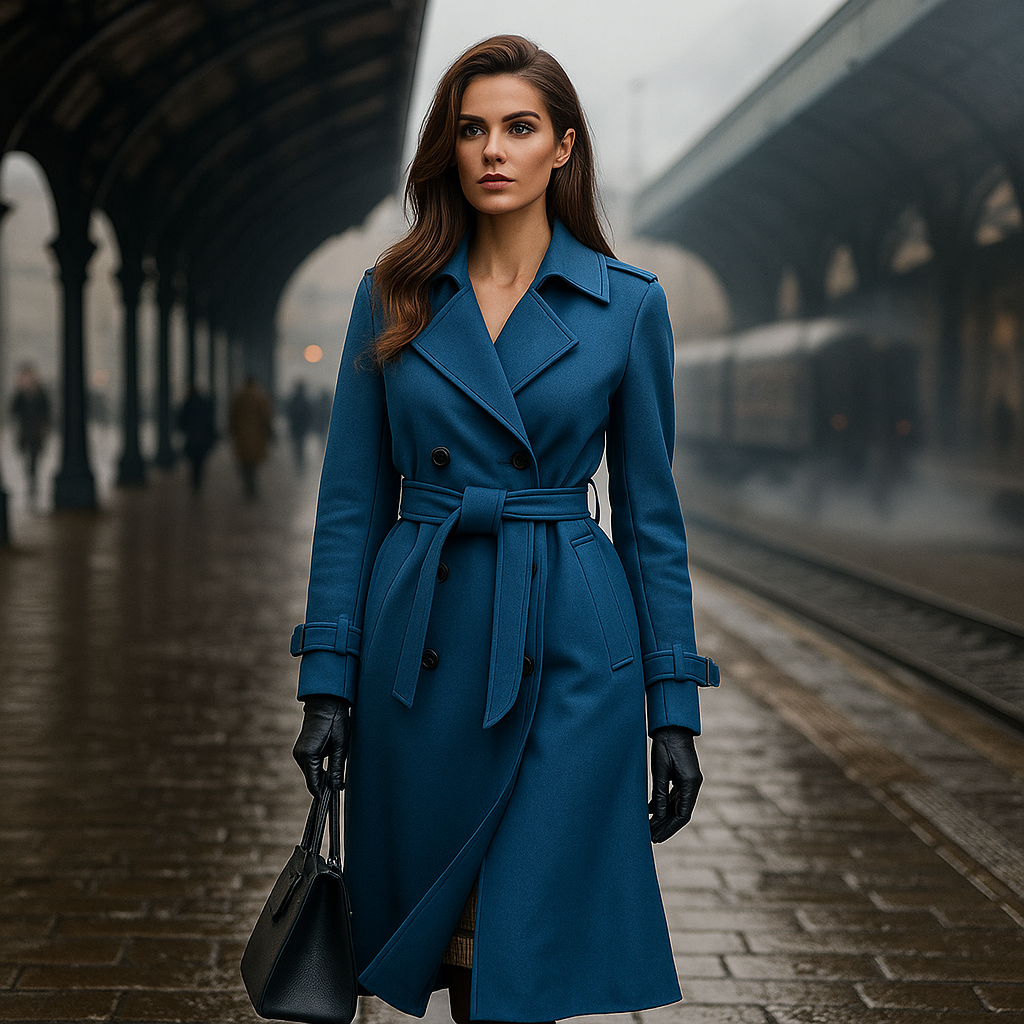 Women's Classic Double Knit Trench Coat