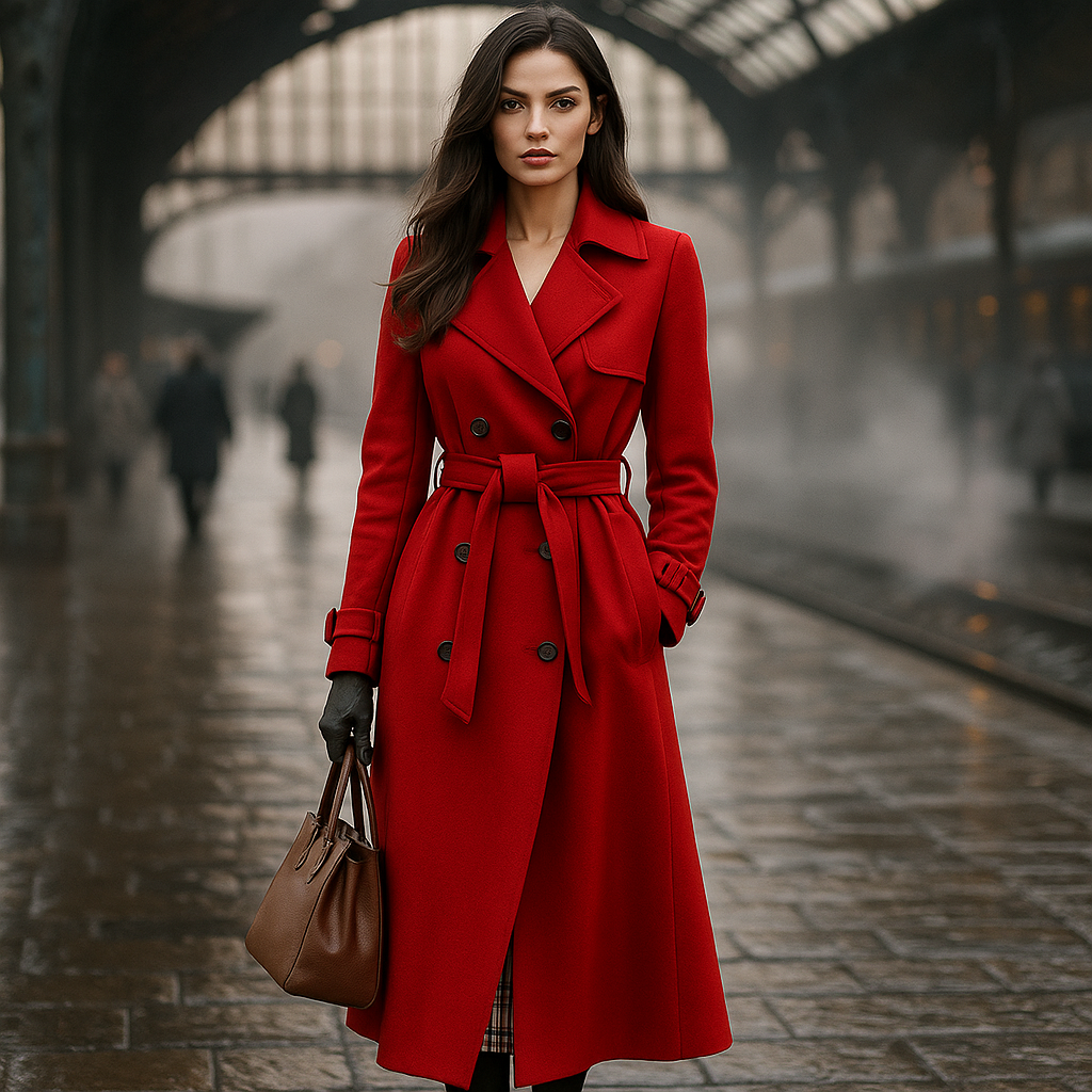 Women's Classic Double Knit Trench Coat