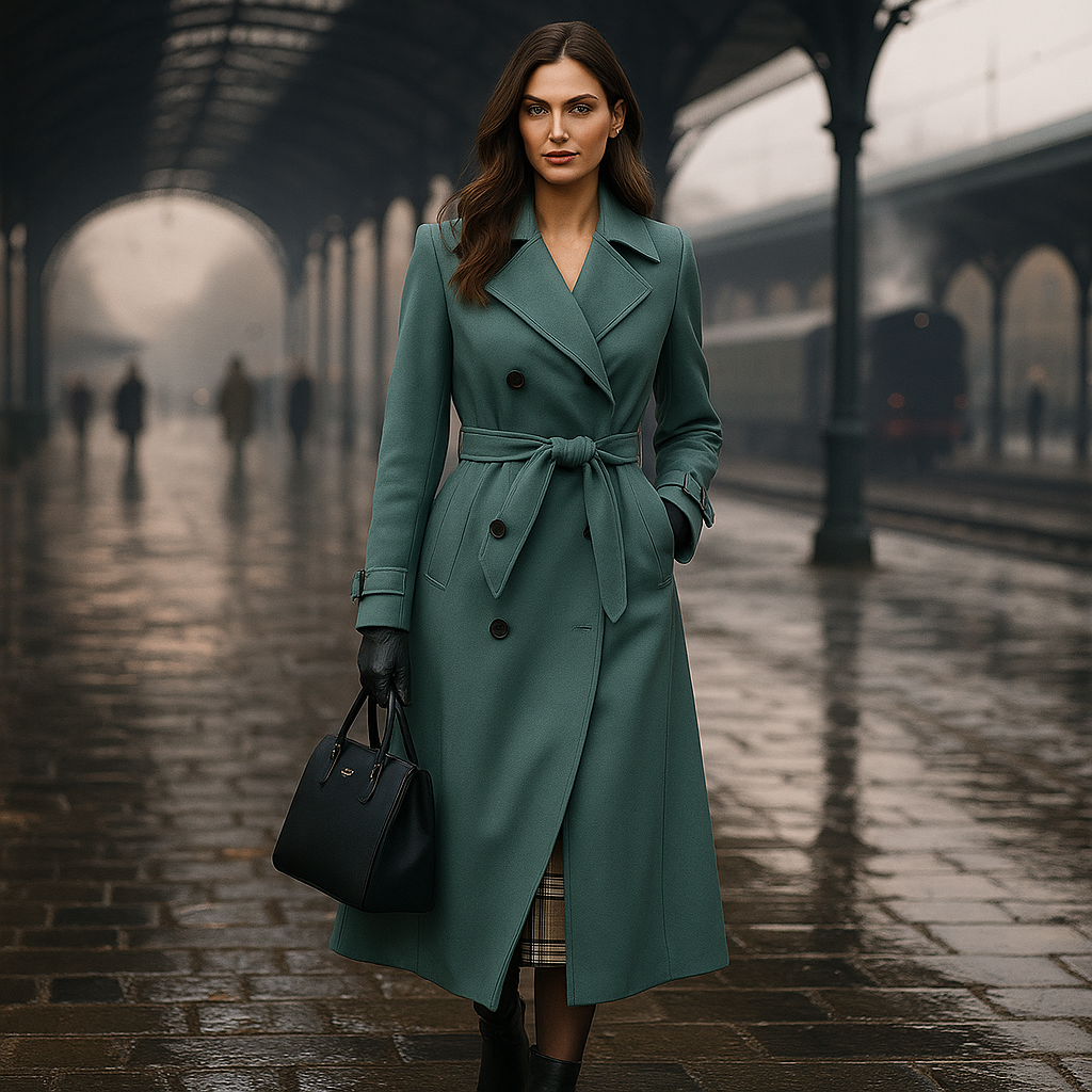 Women's Classic Double Knit Trench Coat