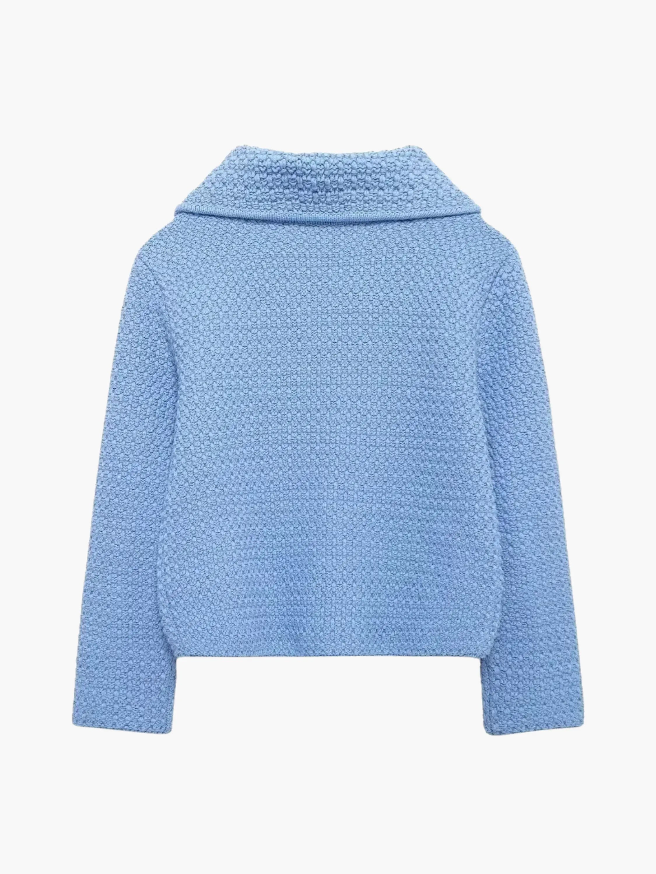 Textured Double-Breasted Cardigan