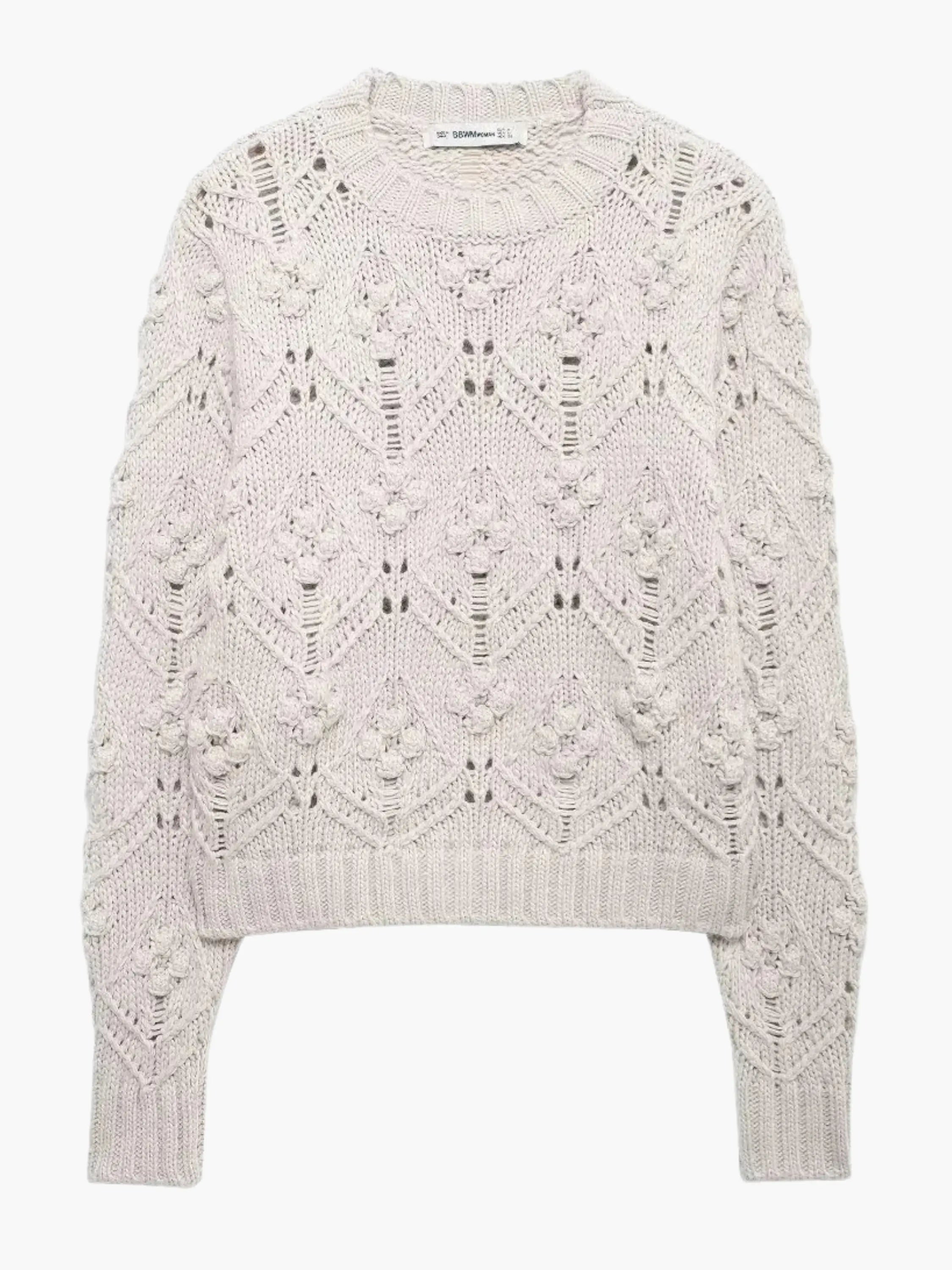 Fashionable Women's Cable Knit Sweater