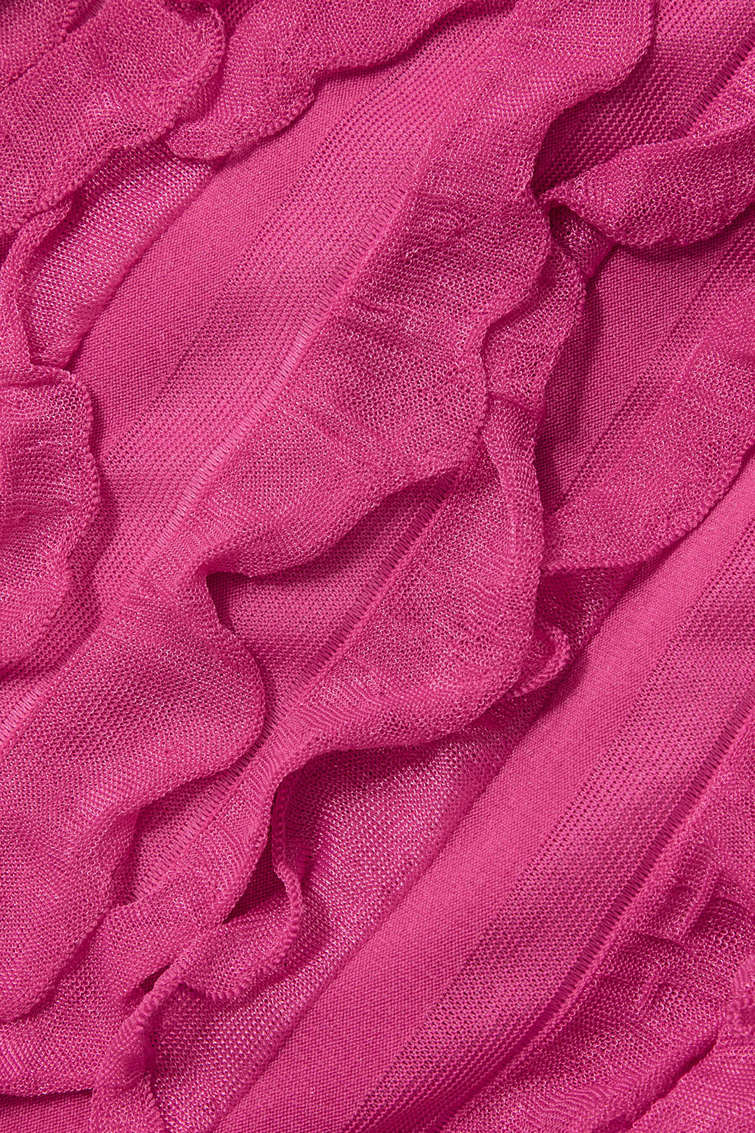 Transparent Mini Dress with Ruffles & Deep Neckline