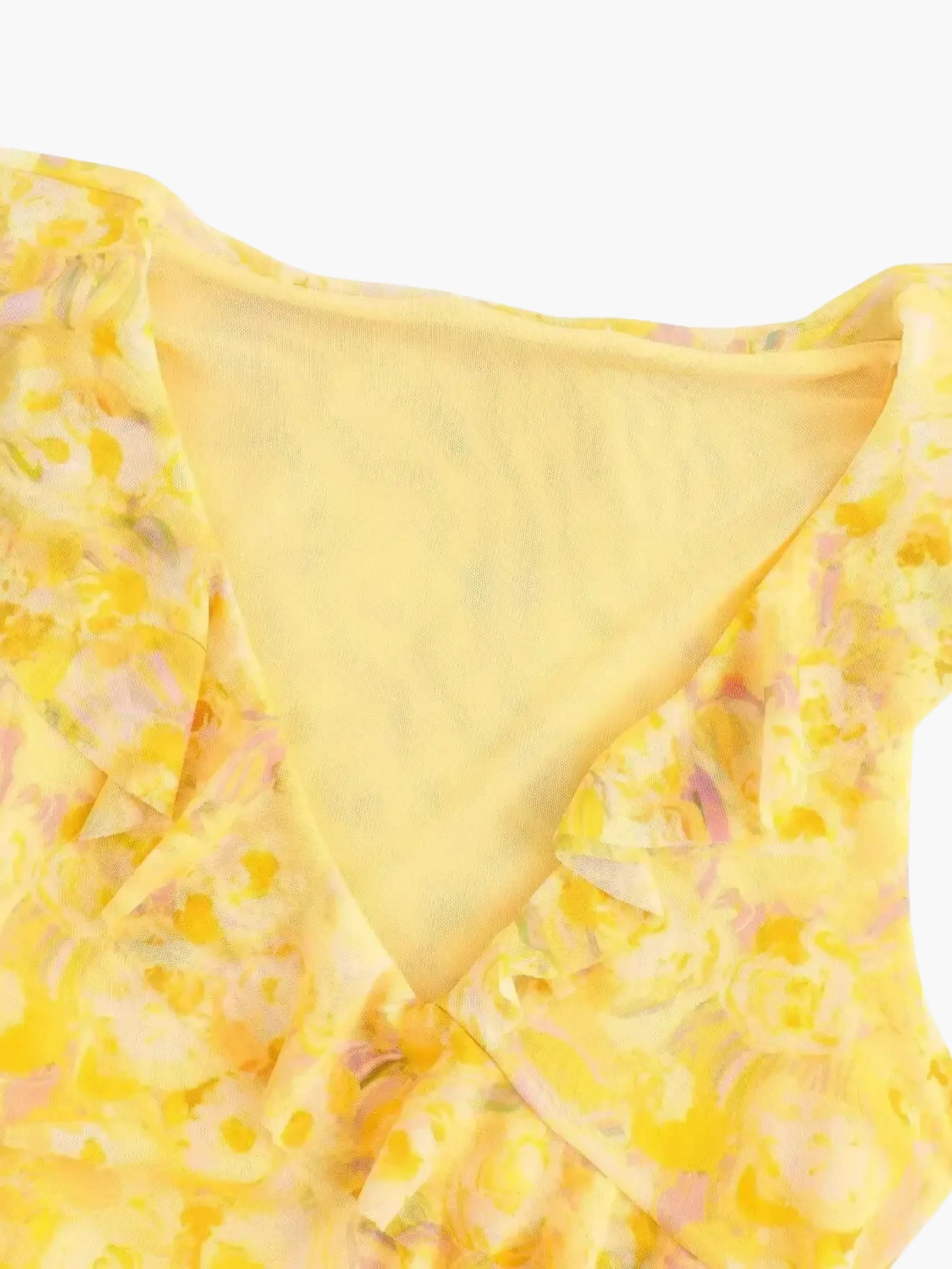 Floral Mini Dress with Ruffle Details