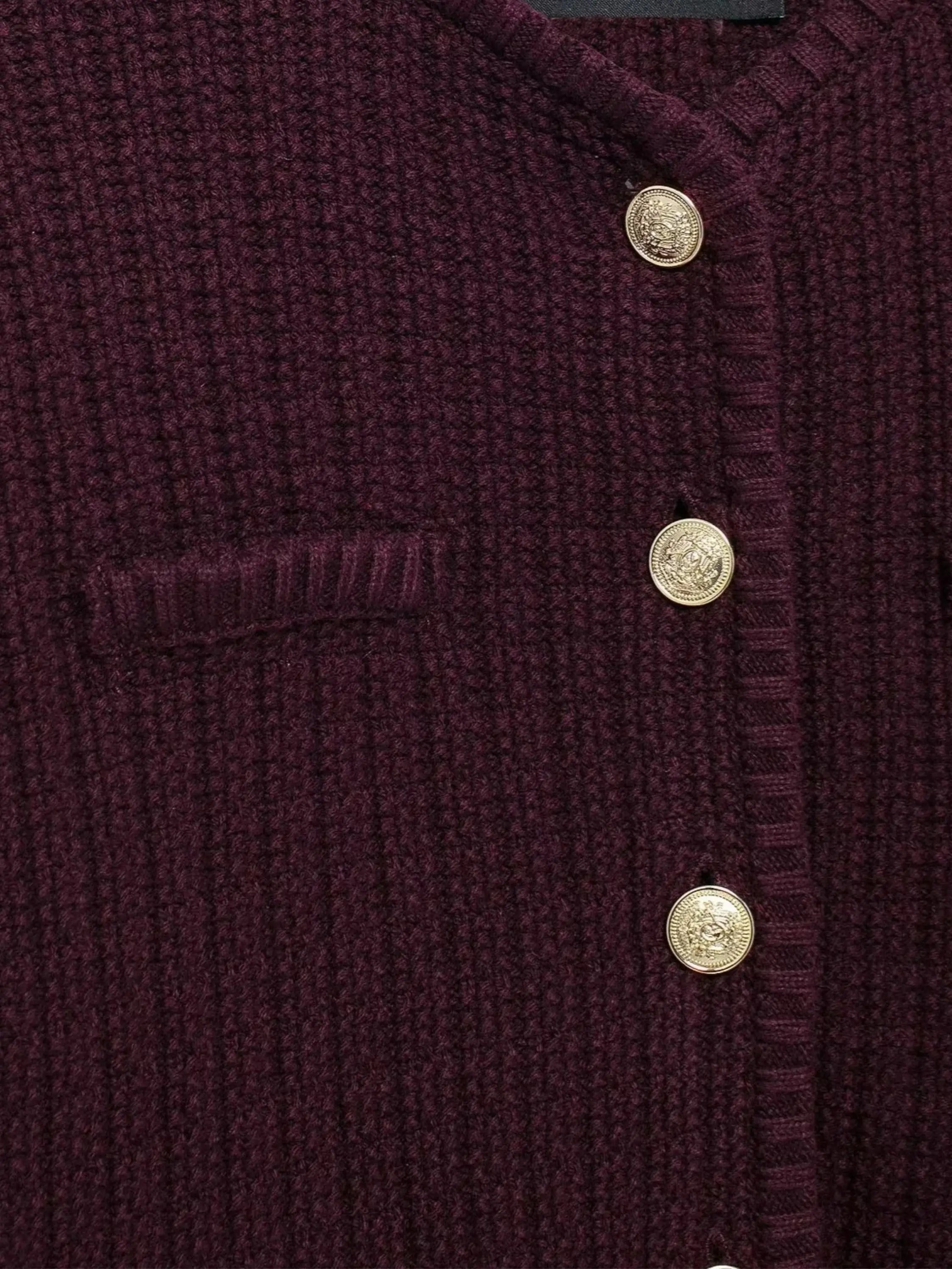 Structured Cardigan with Gold Buttons