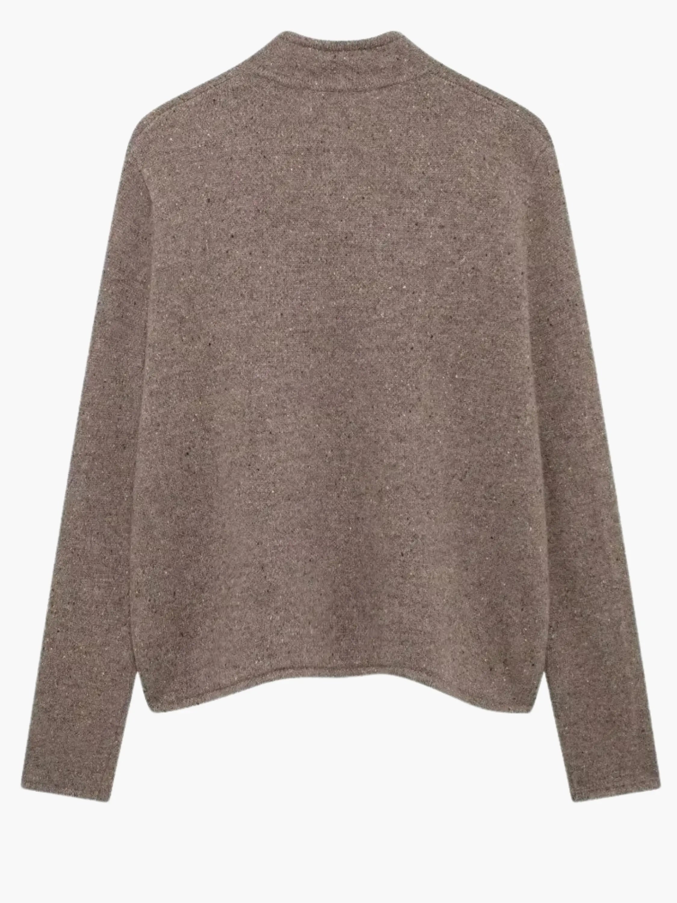 Open Front High Collar Cardigan