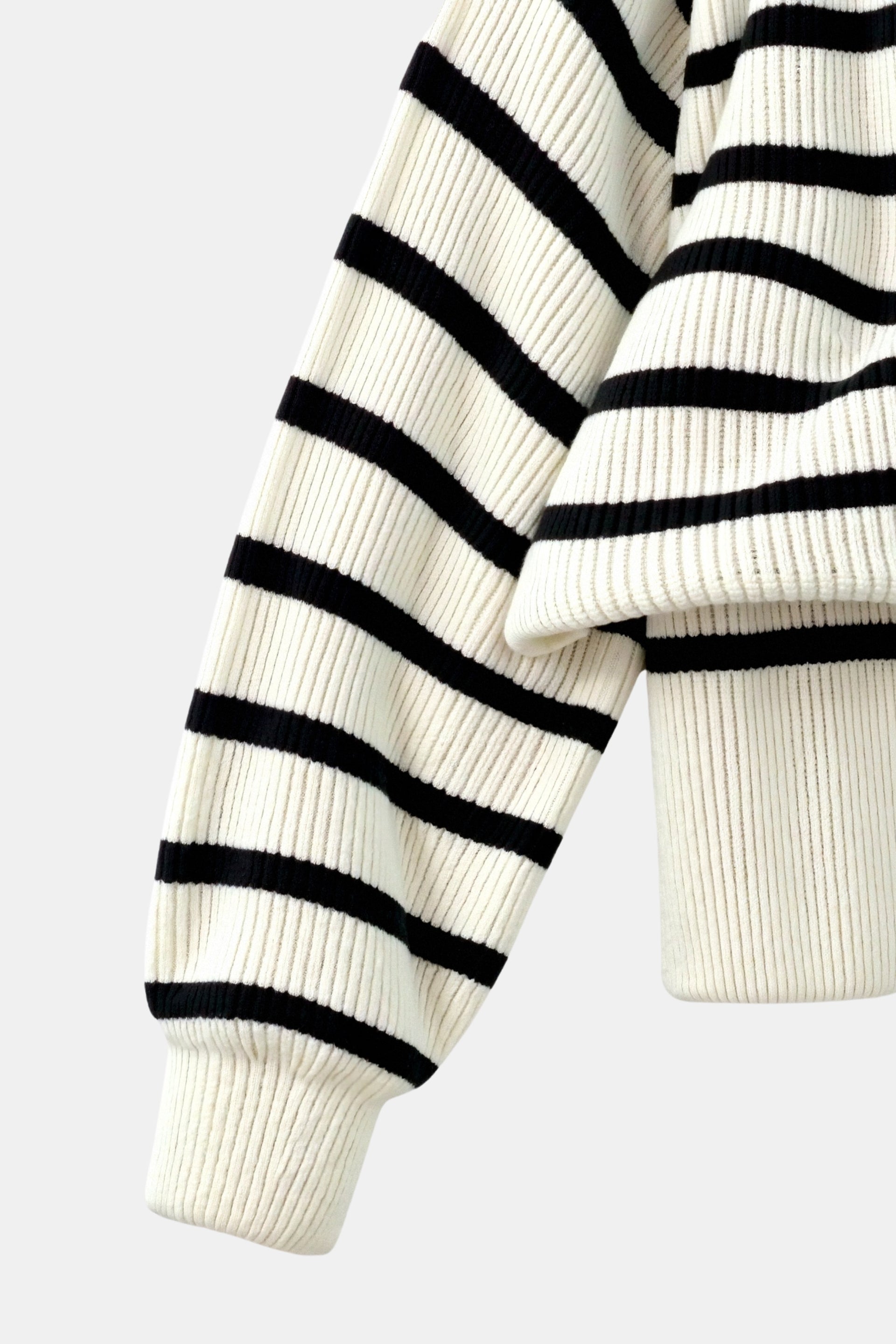 Striped Women's Zipper Collar Sweater
