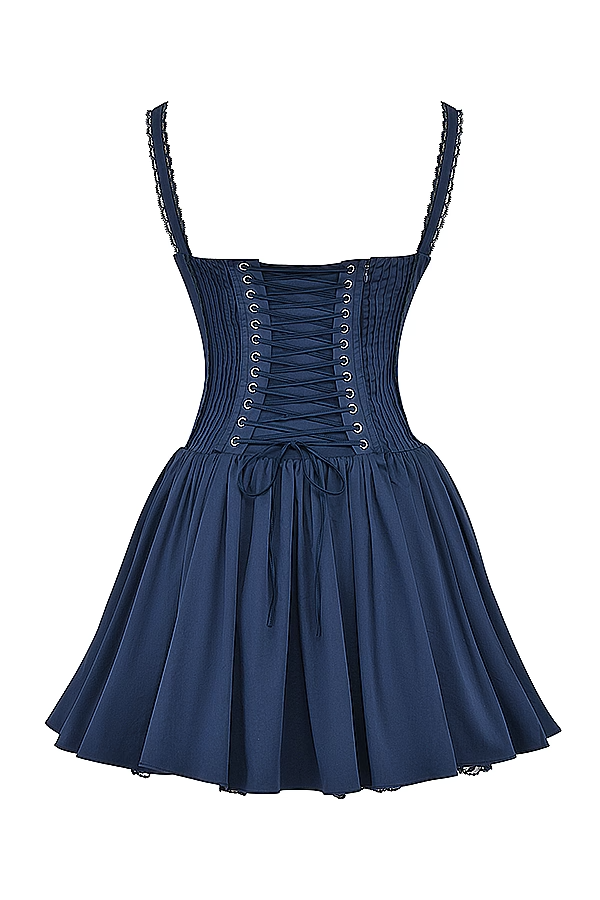 Ruffle Detail Corset Mini Dress