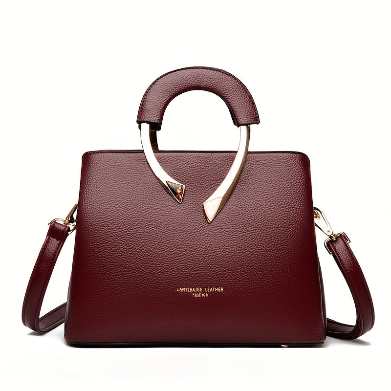 Vintage-Inspired Large Tote Bag with Detachable Shoulder Strap