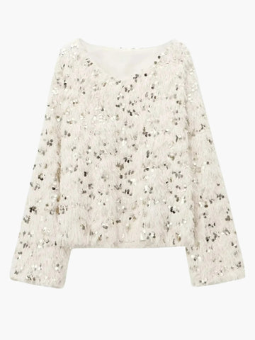 Glam Glitter Knit Sweater for Women