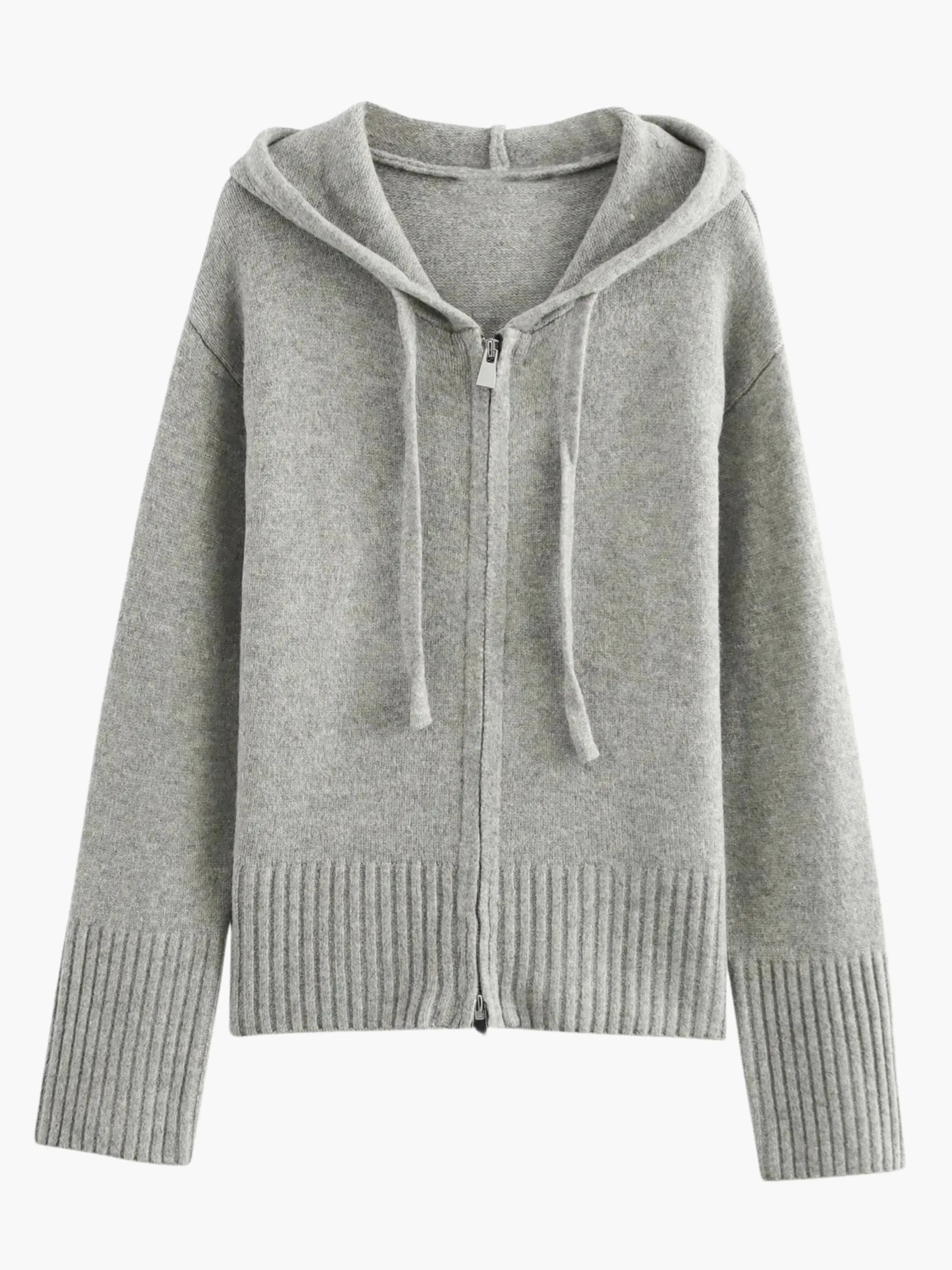 Zippered Hoodie Cardigan