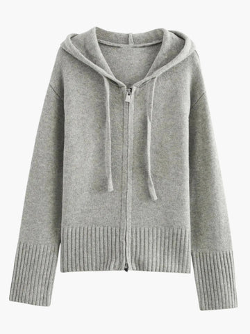 Zippered Hoodie Cardigan