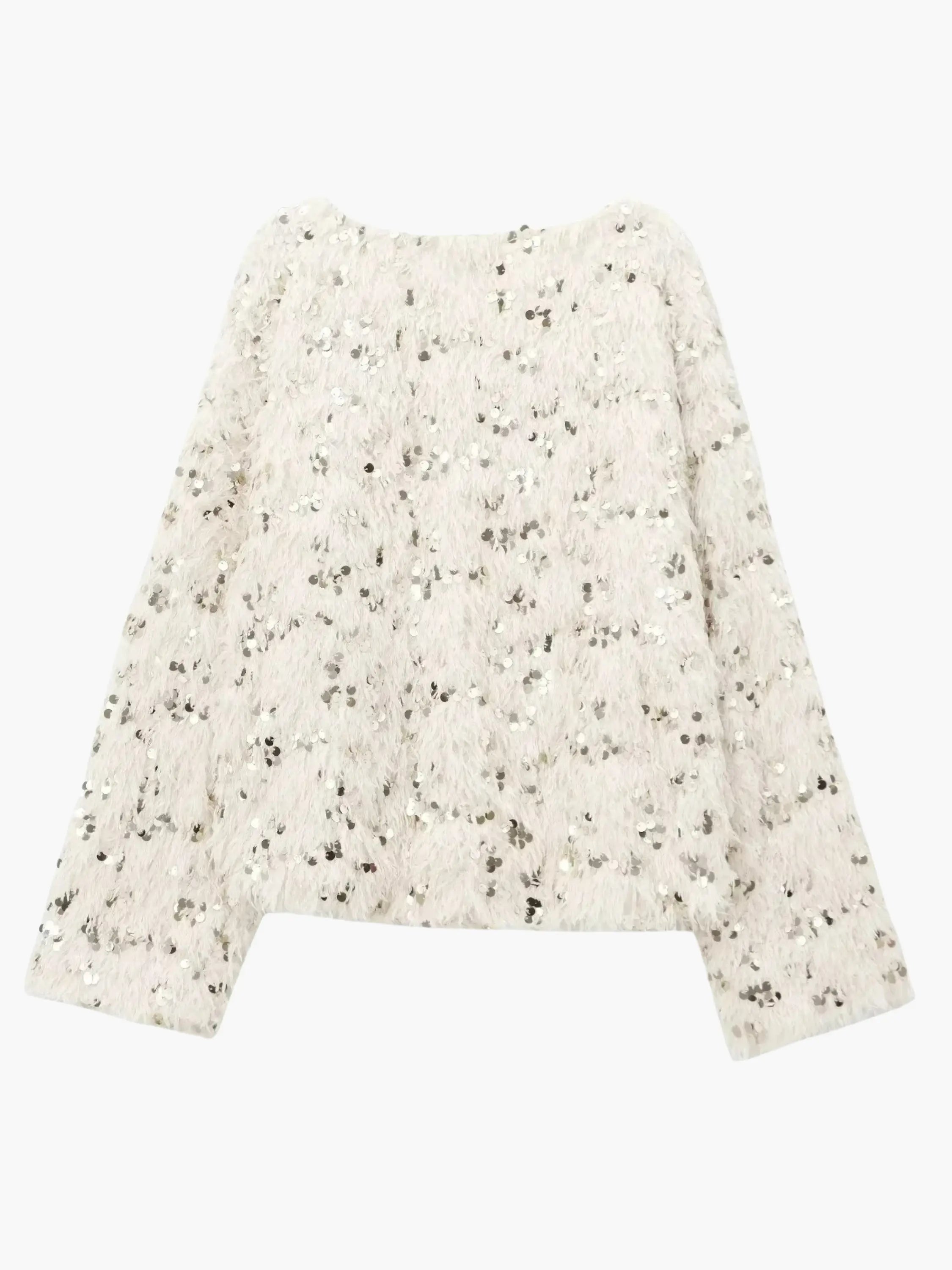 Glam Glitter Knit Sweater for Women