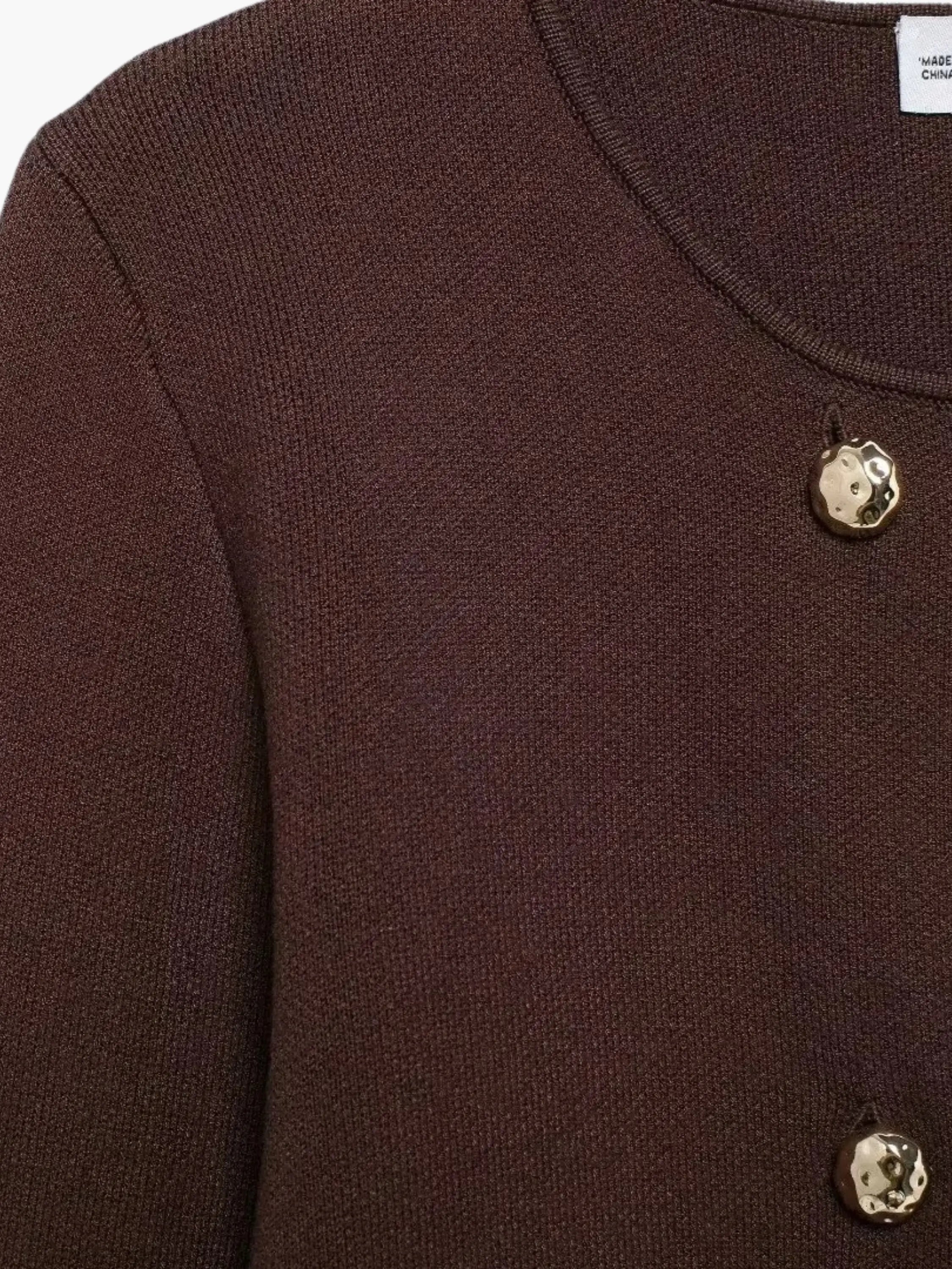 Double-Breasted Knit Cardigan